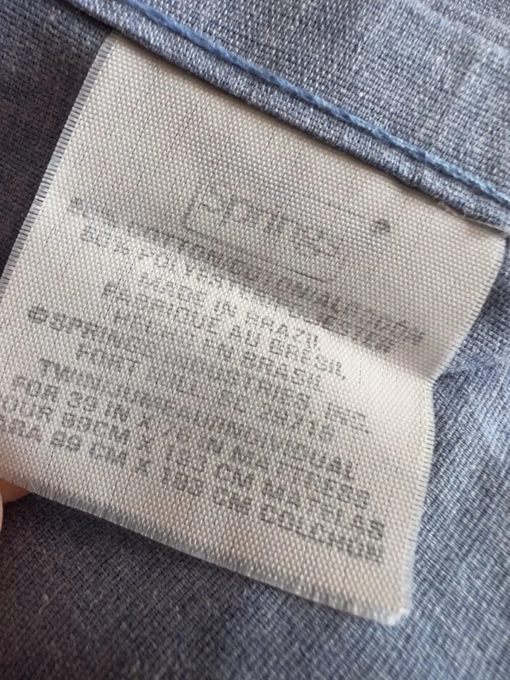 SPRINGS Twin Flat Sheet Denim Blue Chambray Vintage Cotton-Poly Bedding Dorm Bed